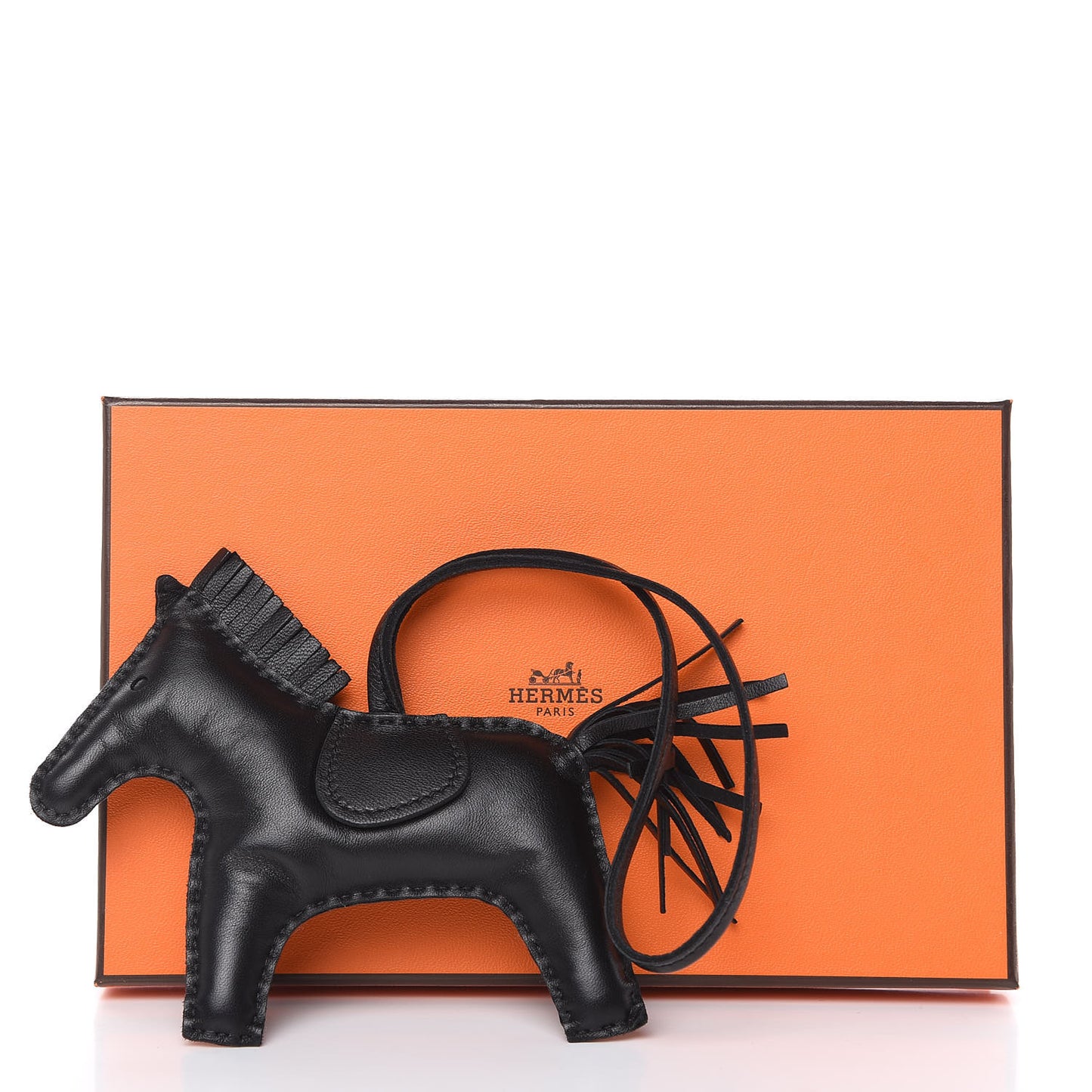 Milo Lambskin Grigri Rodeo Horse Bag Charm MM So Black