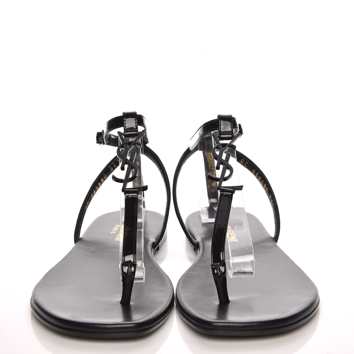 Patent Calfskin Nu Pieds 05 Sandals 37.5 Black