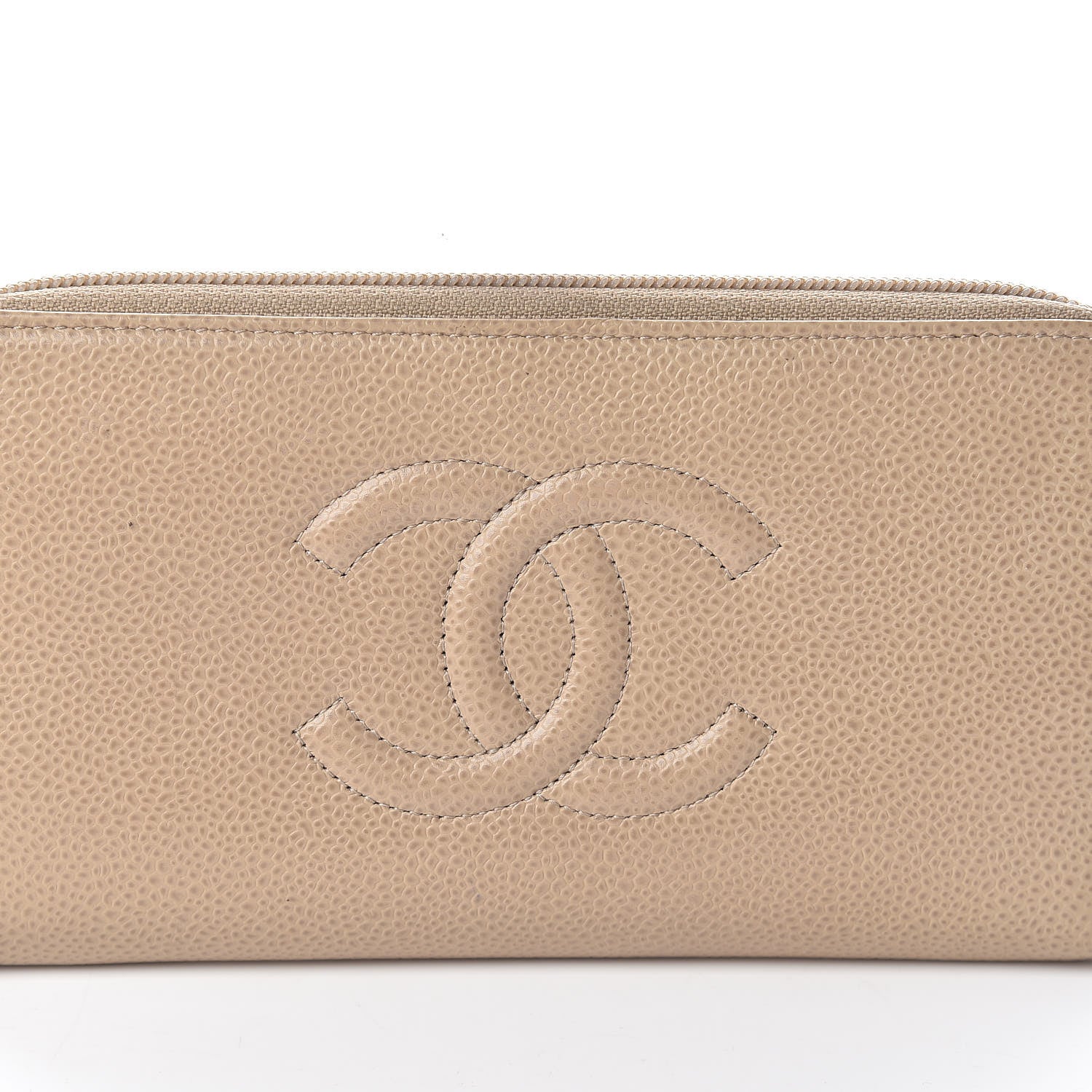Chanel Caviar Large Timeless CC Zip Around Wallet Beige 9 of 9