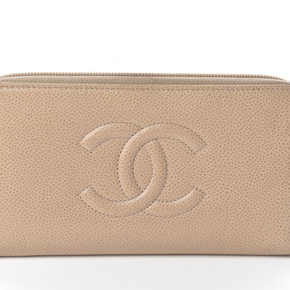 Chanel Caviar Large Timeless CC Zip Around Wallet Beige 9 of 9