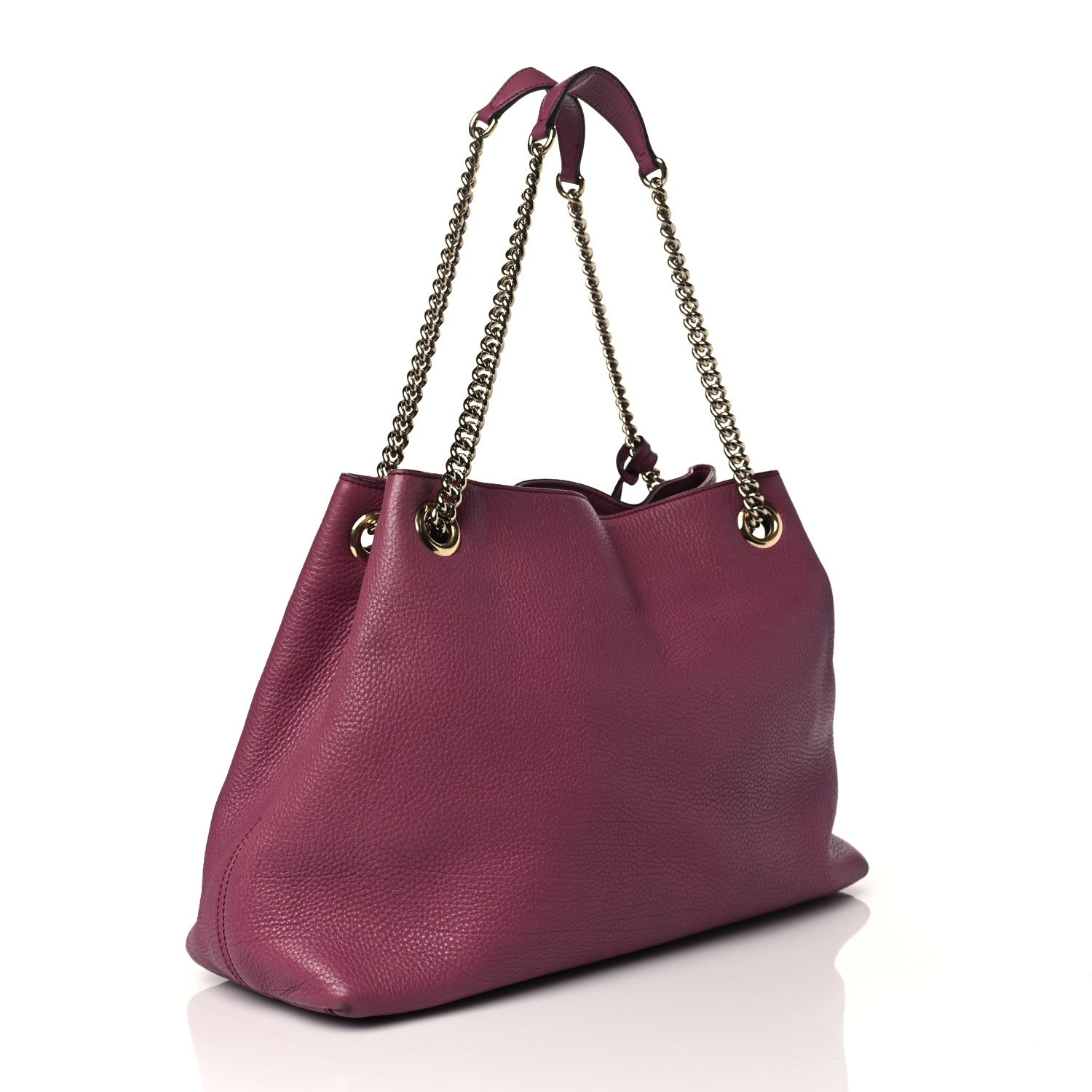 Gucci Pebbled Calfskin Medium Soho Chain Shoulder Bag Peonia Flower 3 of 15