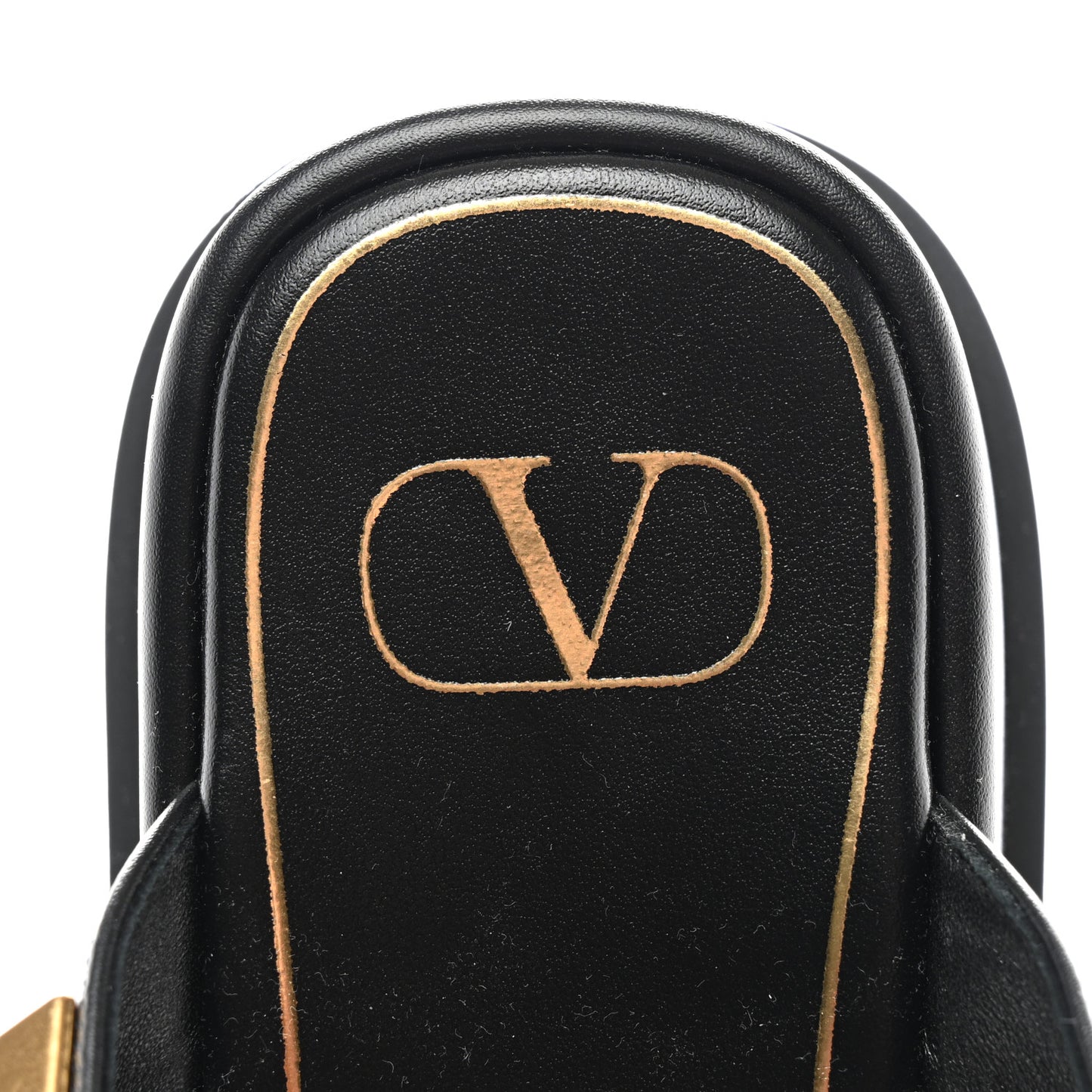 Calfskin Roman Stud Ankle Strap 40mm Flatform Sandals 37 Black