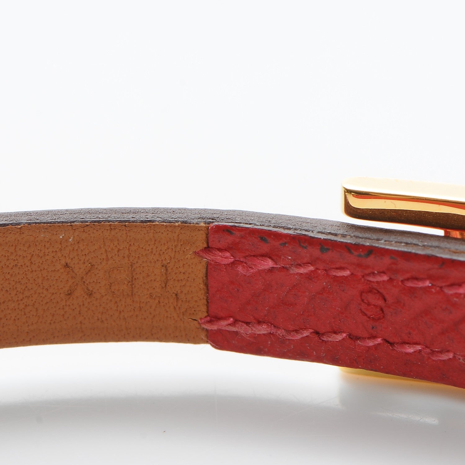 Hermes Swift Epsom Hapi Double Tour S Bracelet Rouge Casaque 4 of 5