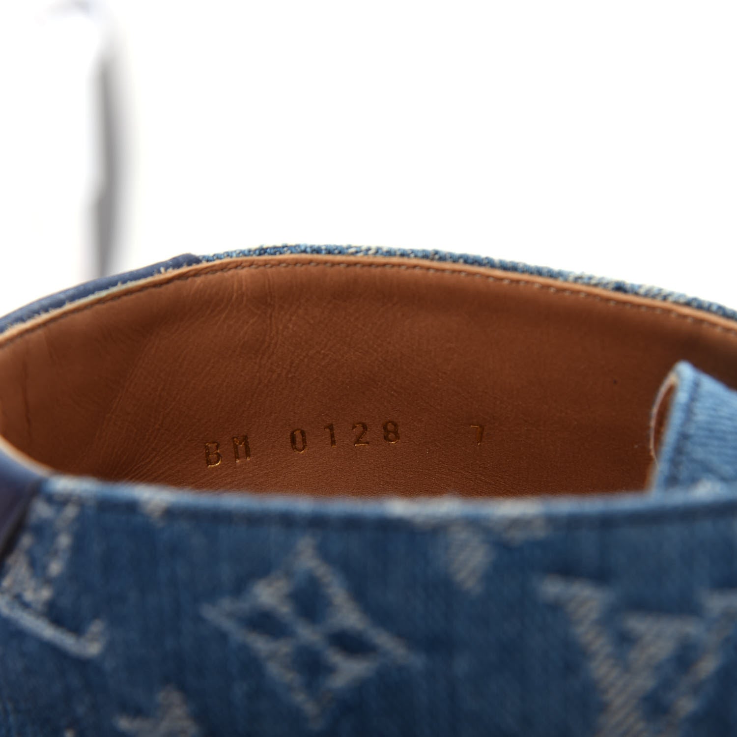 Louis Vuitton Monogram Denim Mens High-Derby Boots 7 Blue 10 of 12