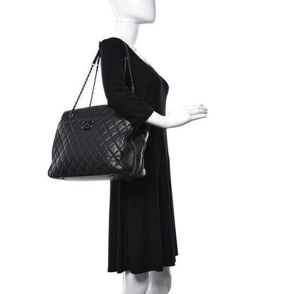 Chanel Calfskin Quilted Frame In Chain Tote Black 3 of 19