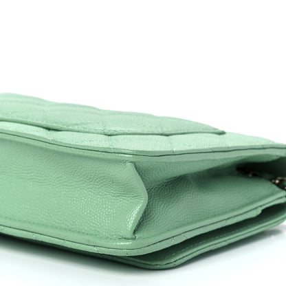 Chanel Caviar Quilted Wallet On Chain WOC Light Green 11 of 11