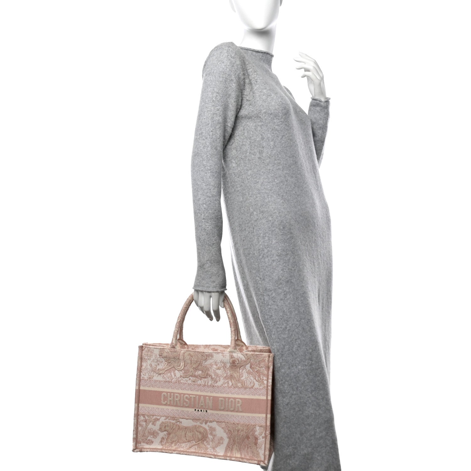 Christian Dior Canvas Embroidered Medium Dioriviera Toile De Jouy Book Tote Rose 2 of 13