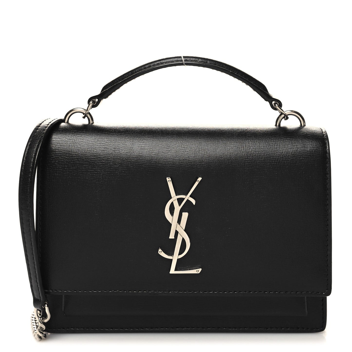Calfskin Monogram Sunset Top Handle Chain Wallet Black