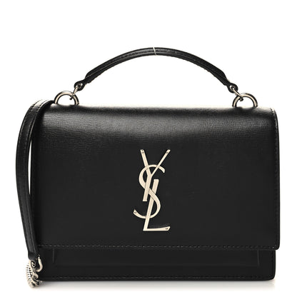 Saint Laurent Calfskin Monogram Sunset Top Handle Chain Wallet Black 1 of 10