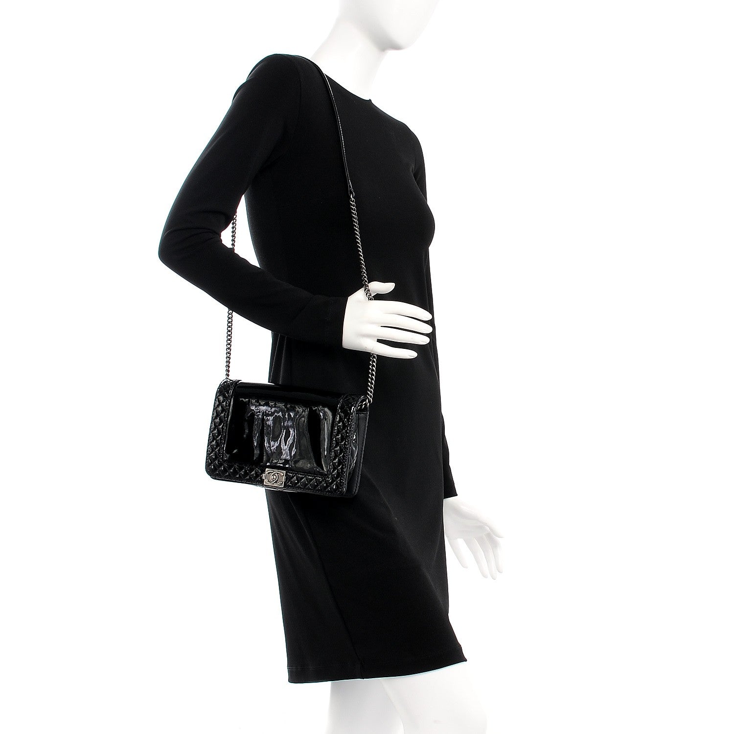 Chanel Patent Small Boy Reverso Flap Black 2 of 7