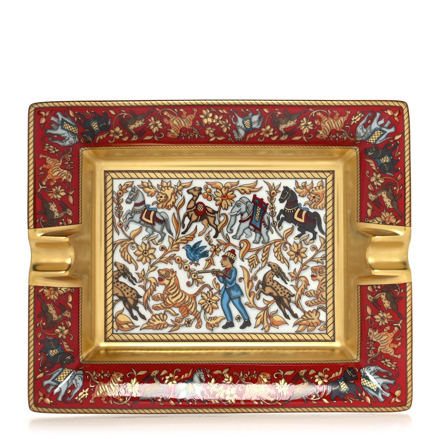 Hermes Porcelain Chassee En Inde Ashtray 1 of 7