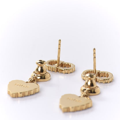 Christian Dior Crystal CD Heart Earrings Gold 3 of 5