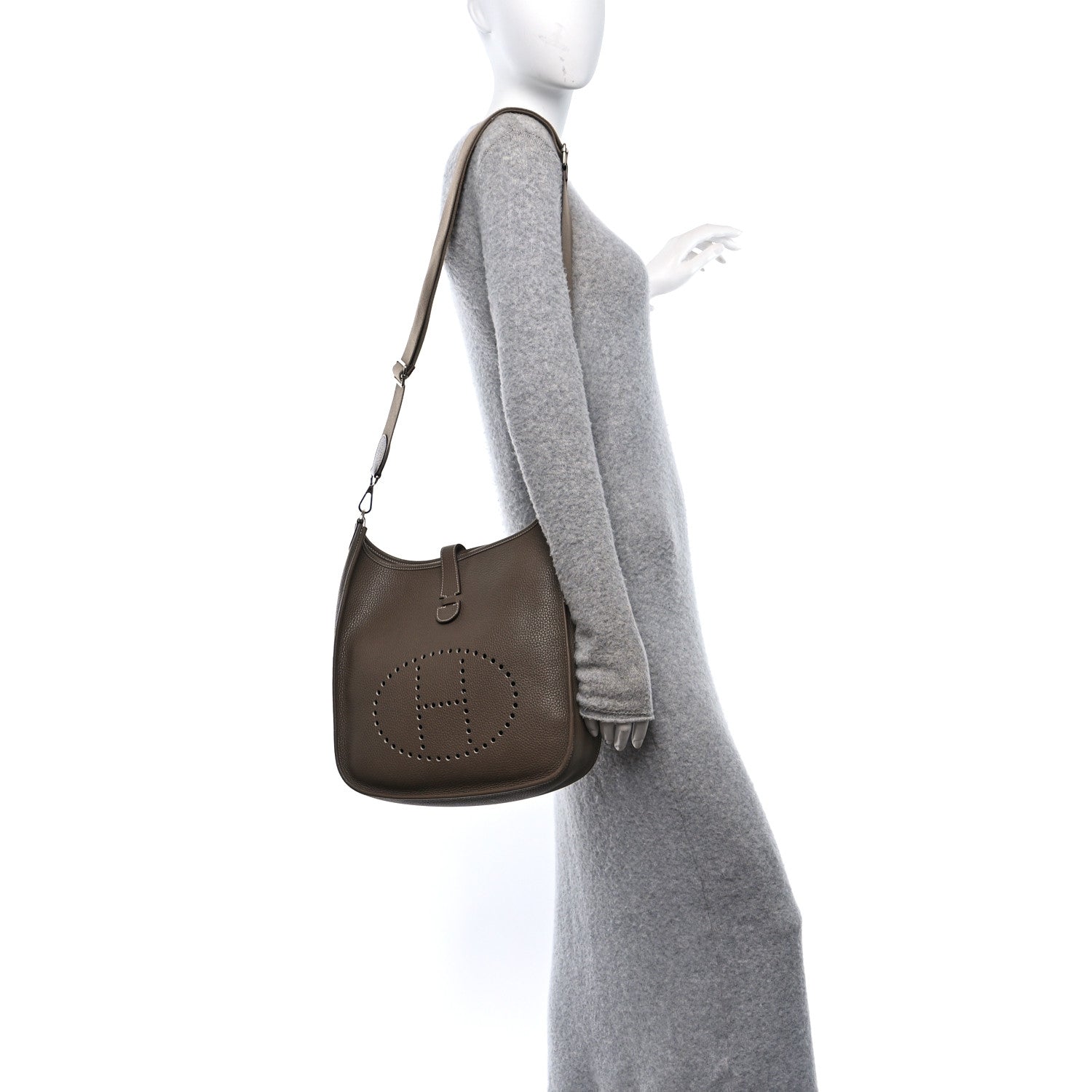 Hermes Taurillon Clemence Evelyne III GM Etoupe 2 of 10