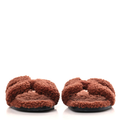 Hermes Woolskin Oran Sandals 37 Cognac 2 of 8