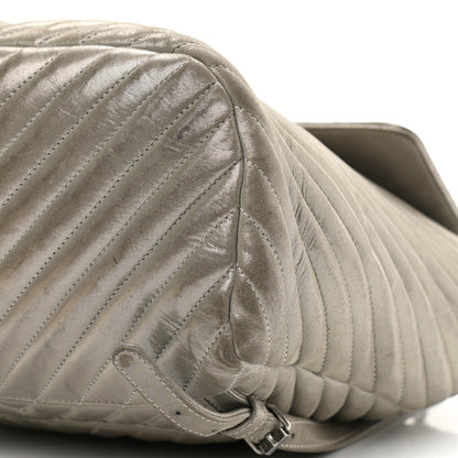 Chanel Iridescent Calfskin Chevron Quilted Large Urban Spirit Backpack Silver 10 of 24