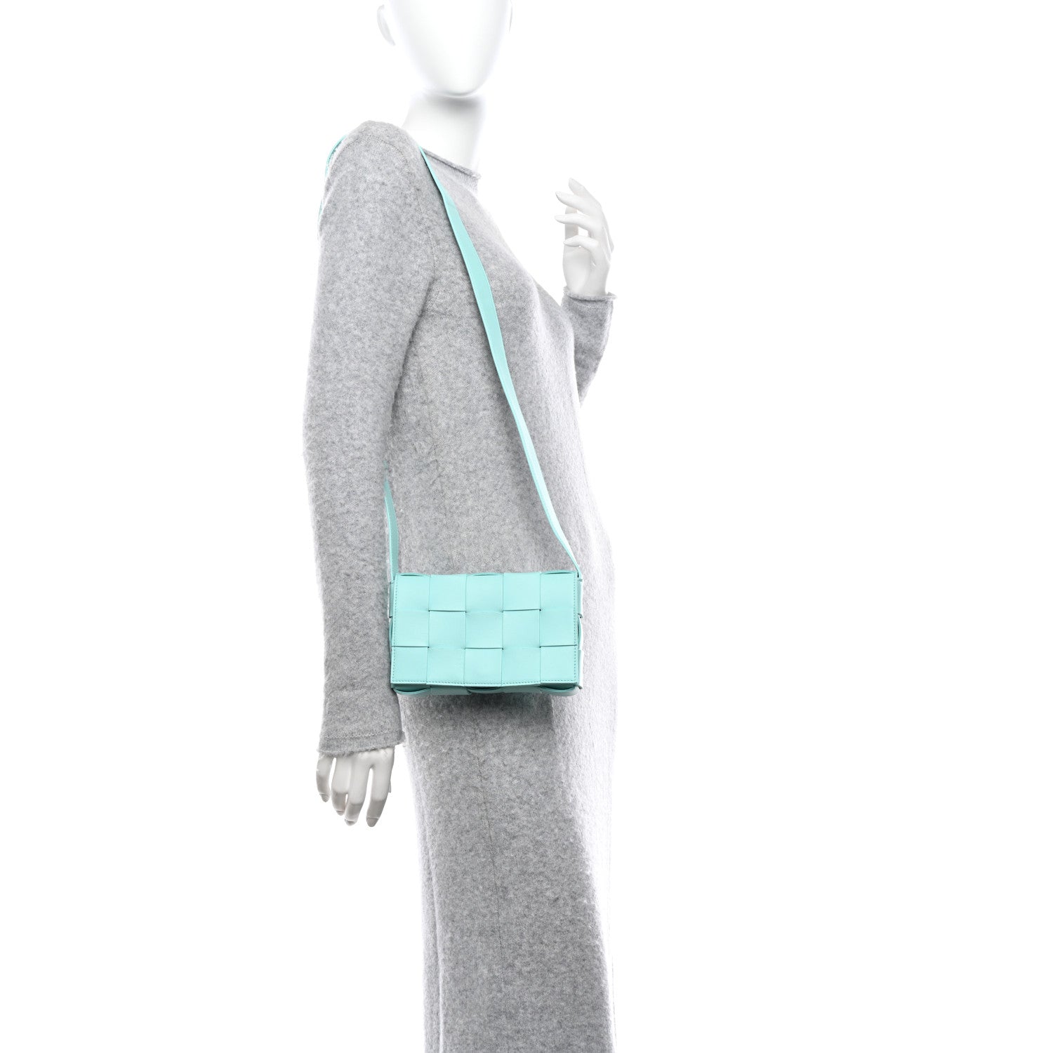 Bottega Veneta Lambskin Maxi Intrecciato Small Cassette Crossbody Bag Celadon 2 of 10