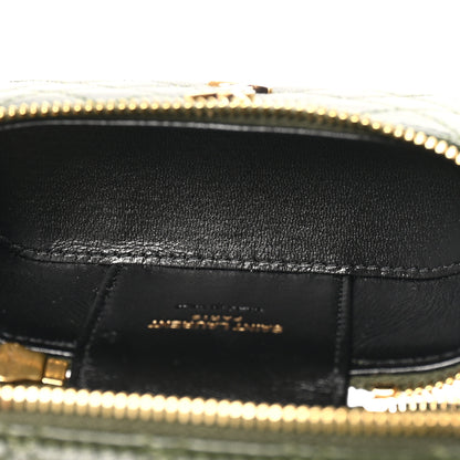 Saint Laurent Lambskin Quilted Mini Gaby Vanity Case Olive Wood 7 of 10