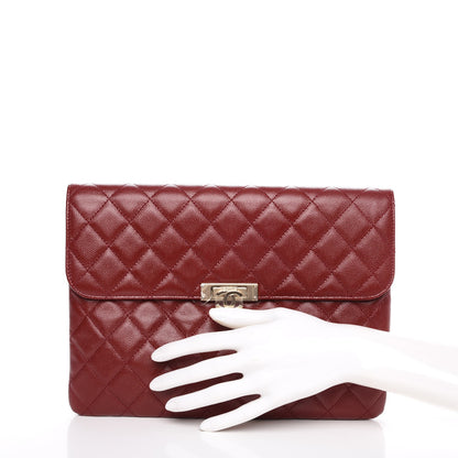 Chanel Caviar Quilted Medium Golden Class Pouch Dark Red 2 of 8