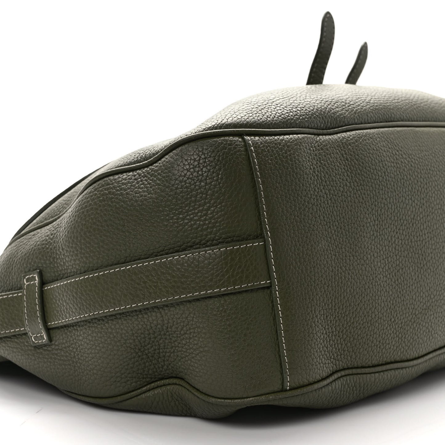 Grained Calfskin Mini Soft Saddle Bag Olive