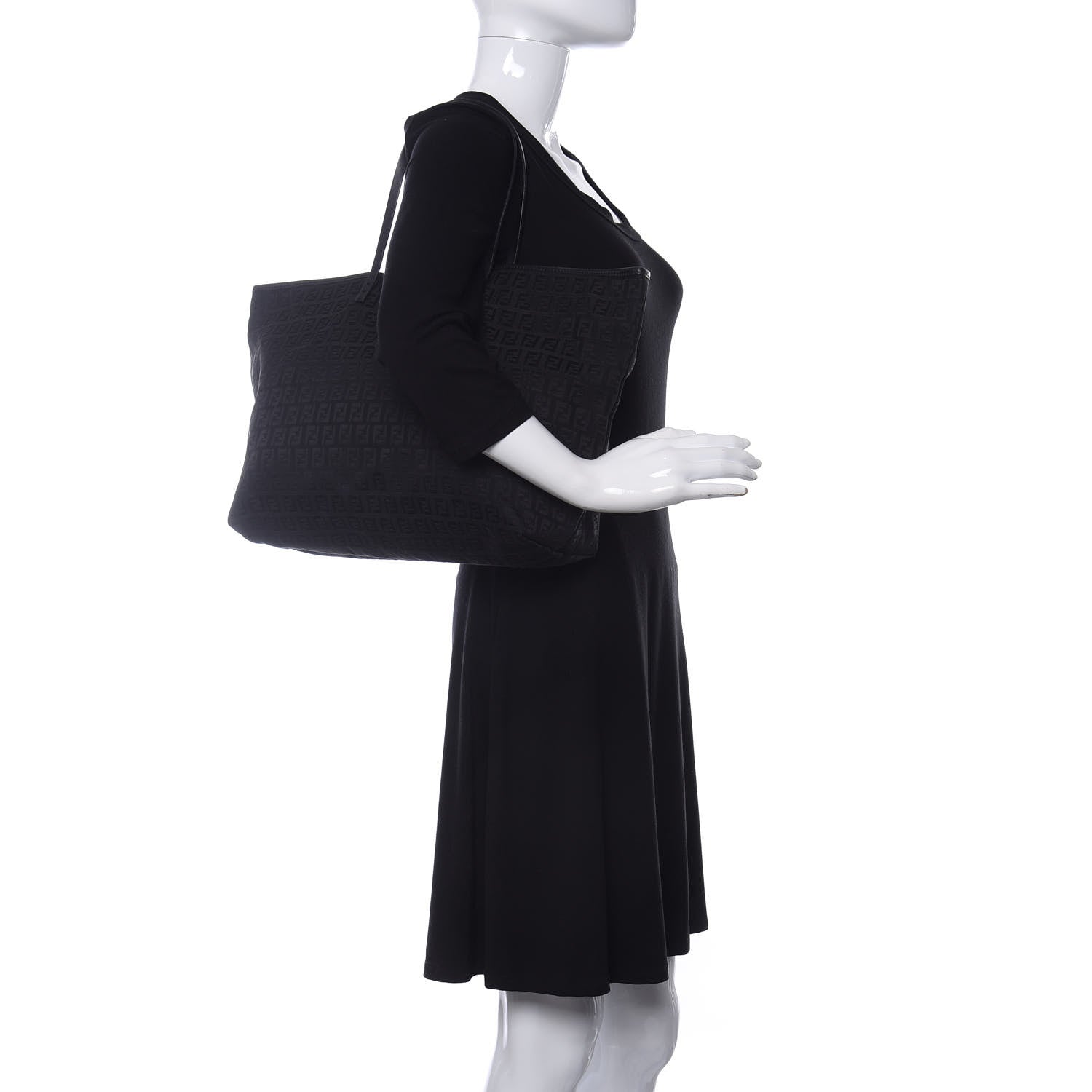 Fendi Zucchino Shopping Tote Black 2 of 9