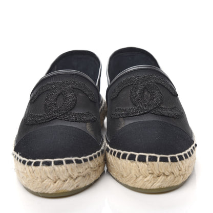 Chanel Mesh Grosgrain CC Espadrilles 36 Black 5 of 10