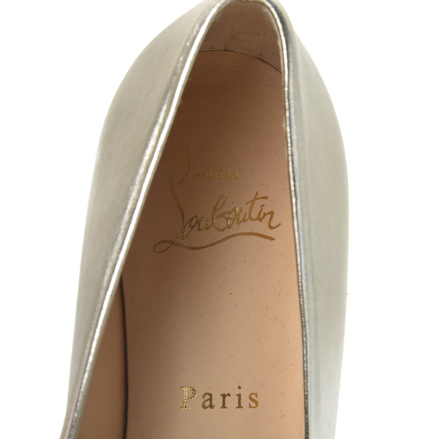 Christian Louboutin Metallic Nappa CA 70 Wedge Espadrilles 36 Platine 8 of 9