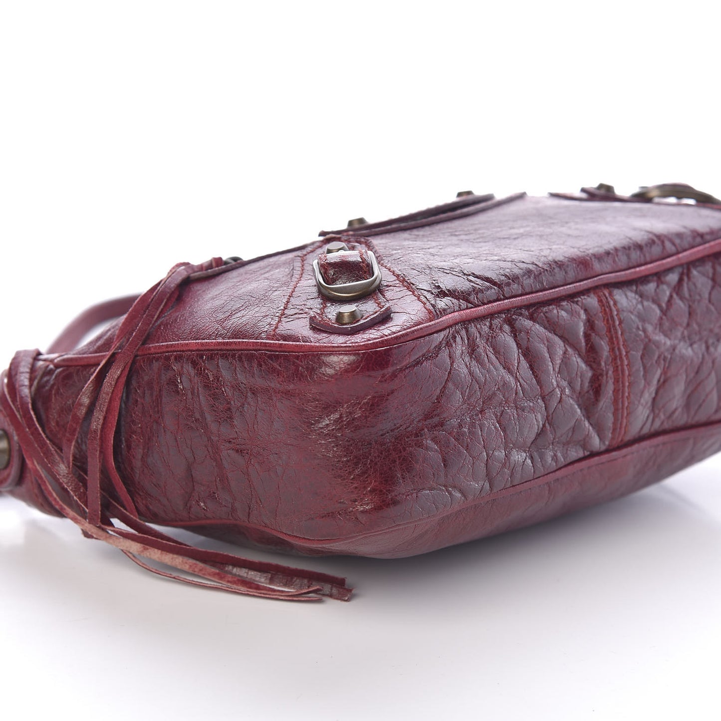 Agneau Classic Hardware Shoulder Bag Bordeaux