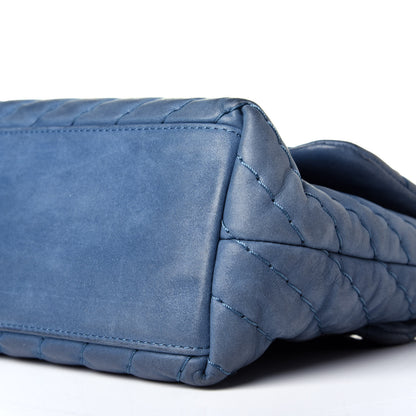 Chanel Iridescent Calfskin Surpique Chevron Jumbo Flap Blue 9 of 9