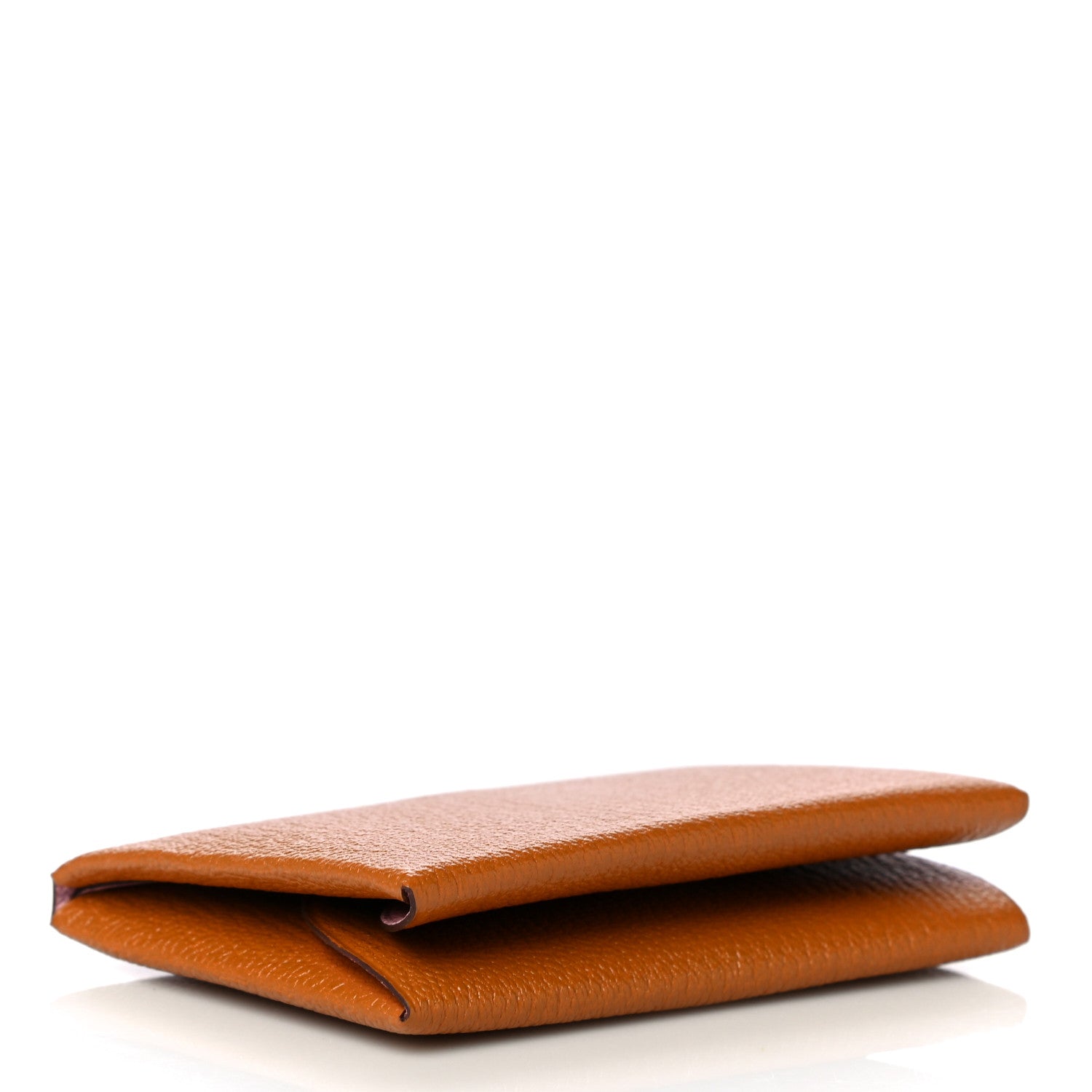 Hermes Chevre Mysore Verso Calvi Duo Card Case Caramel Rose Sakura 4 of 10