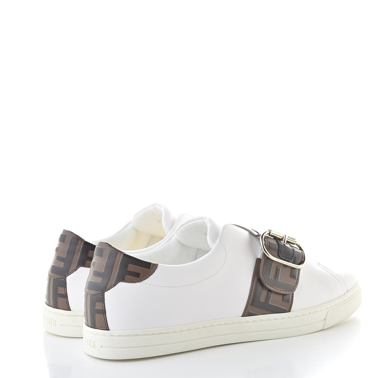 Vitello FF Embossed Womens Slip On Sneakers 40 Ultra White Maya Black