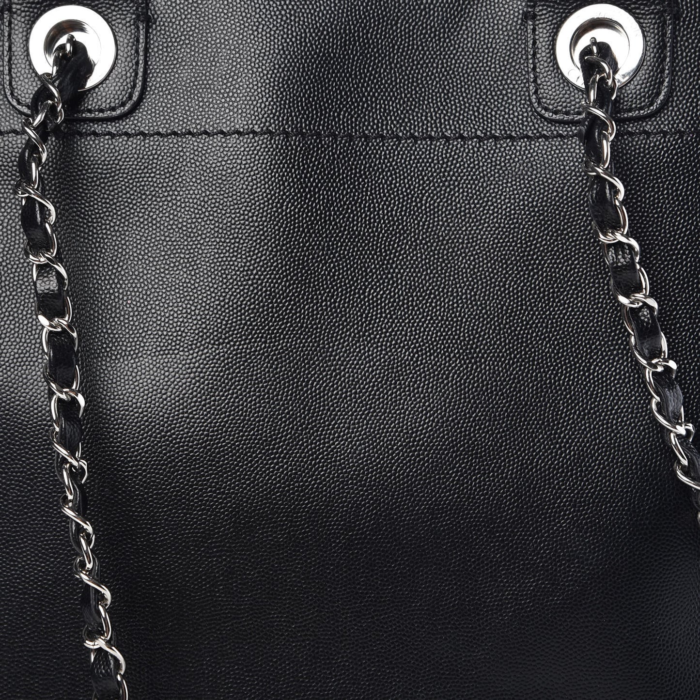 Caviar Medium Studded Deauville Tote Black