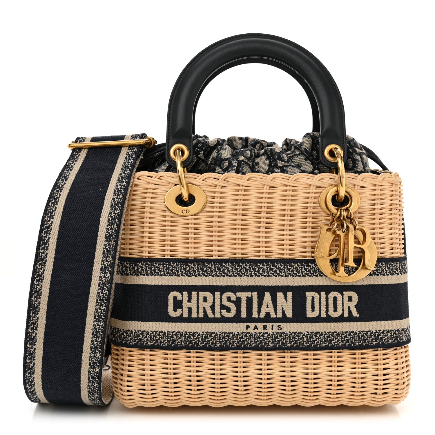 Christian Dior Wicker Oblique Medium Lady Dior Bag Blue 1 of 13