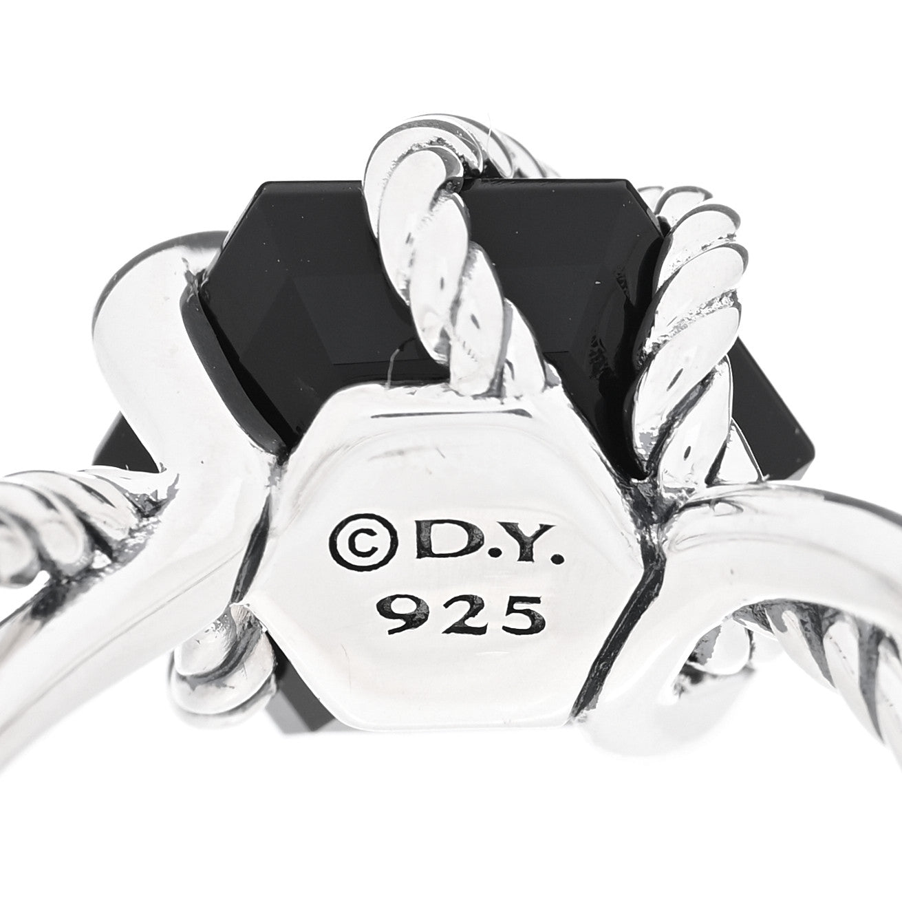 Sterling Silver Diamond Black Onyx 10mm Cable Wrap Ring 49 5