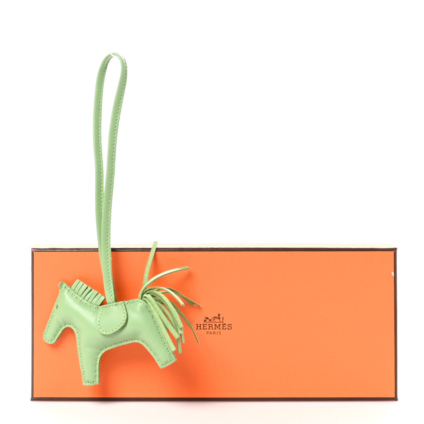 Milo Lambskin Grigri Rodeo Horse Bag Charm PM Vert Criquet