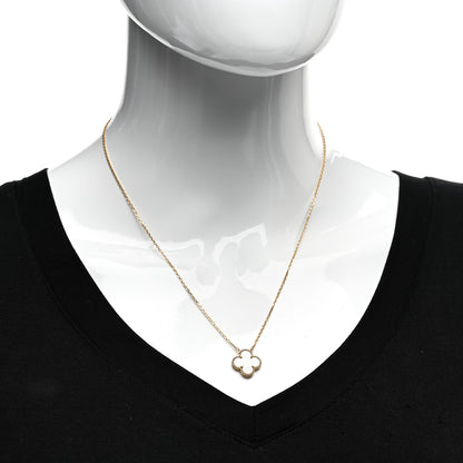 Van Cleef & Arpels 18K Yellow Gold Mother of Pearl Vintage Alhambra Pendant Necklace 2 of 5