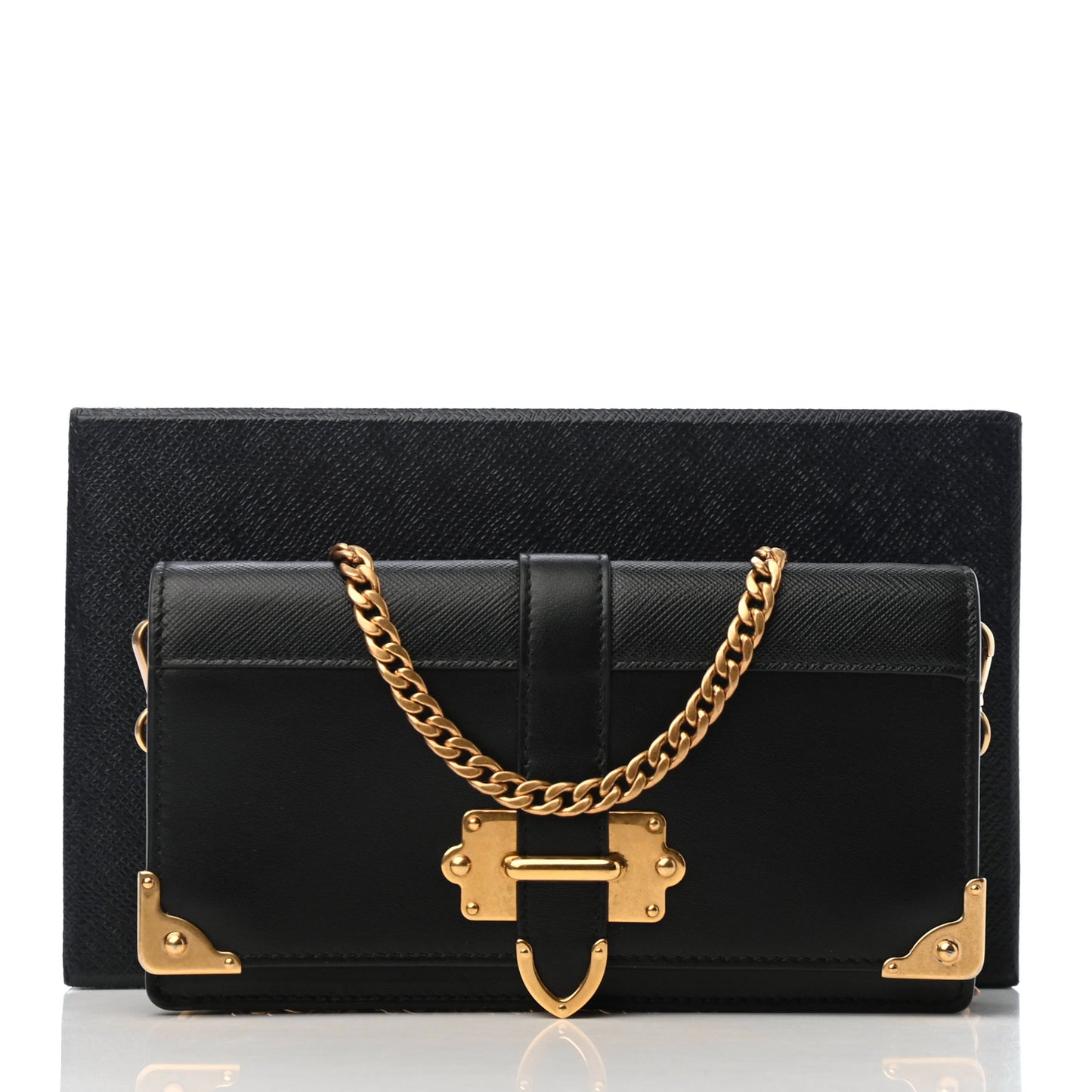 City Calfskin Saffiano Cahier Pochette Black