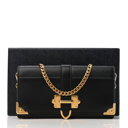 Prada City Calfskin Saffiano Cahier Pochette Black 9 of 9