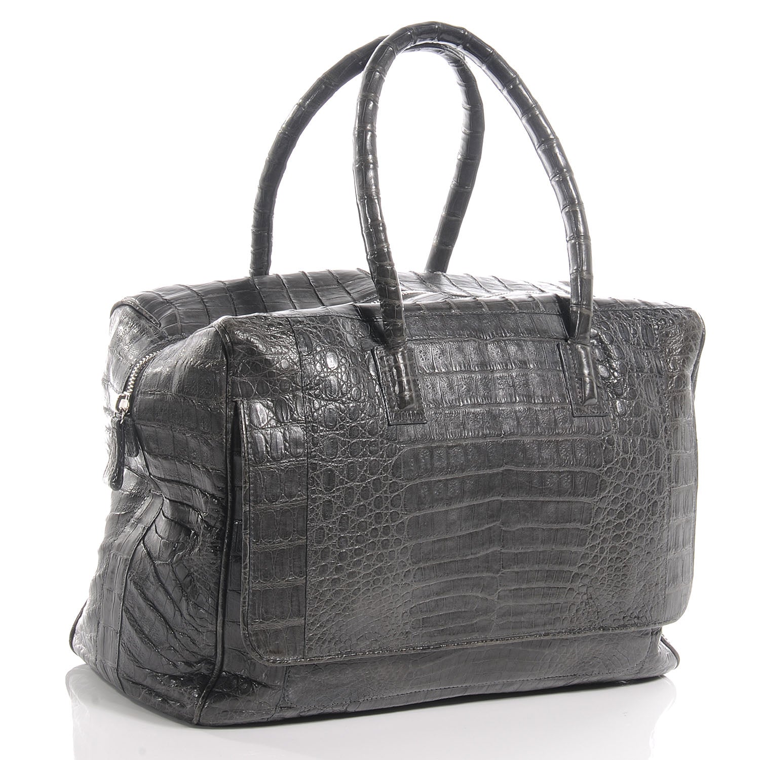Nancy Gonzalez Crocodile Satchel Grey 3 of 8