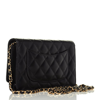 Chanel Lambskin Quilted Wallet On Chain WOC Black 3 of 10