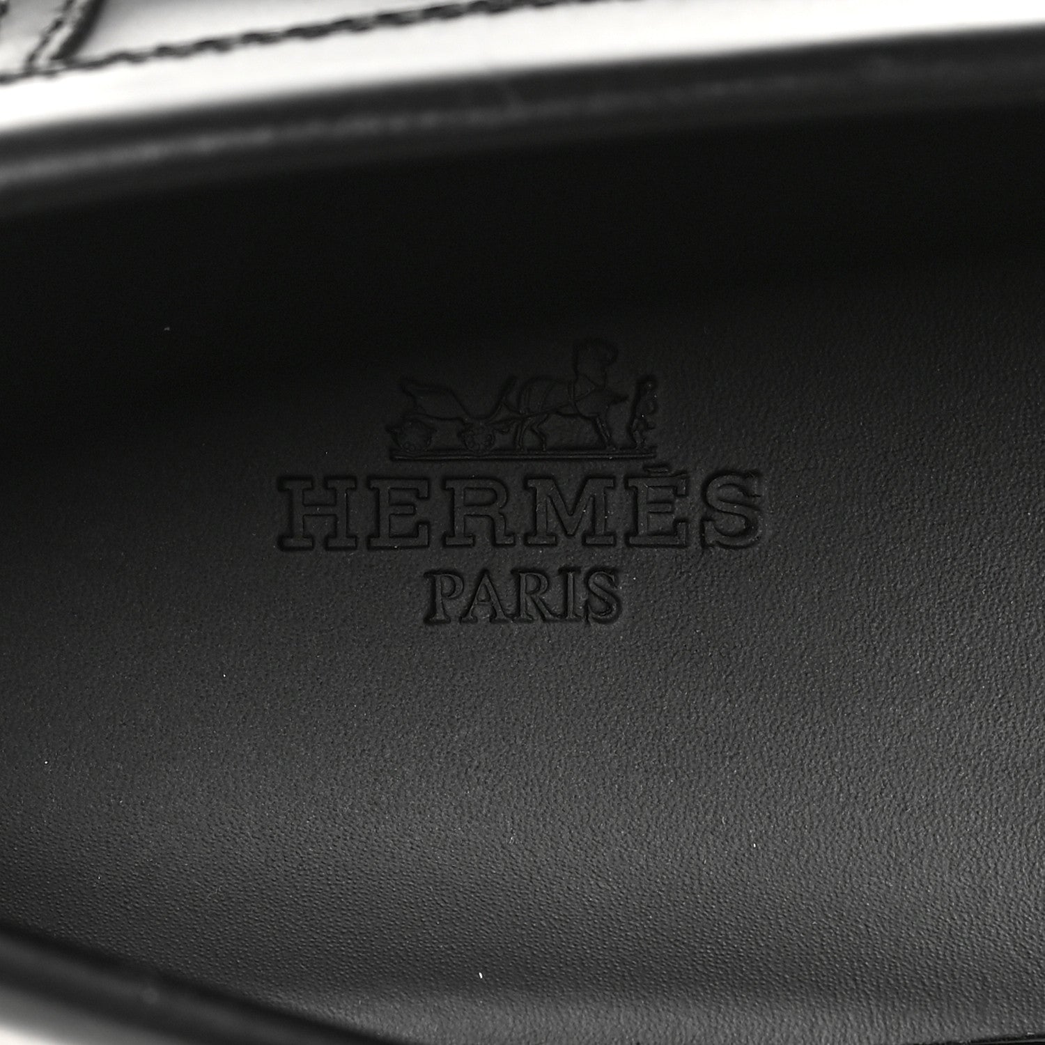 Hermes Glazed Calfskin Womens Hitch Loafers 41 Black 7 of 8