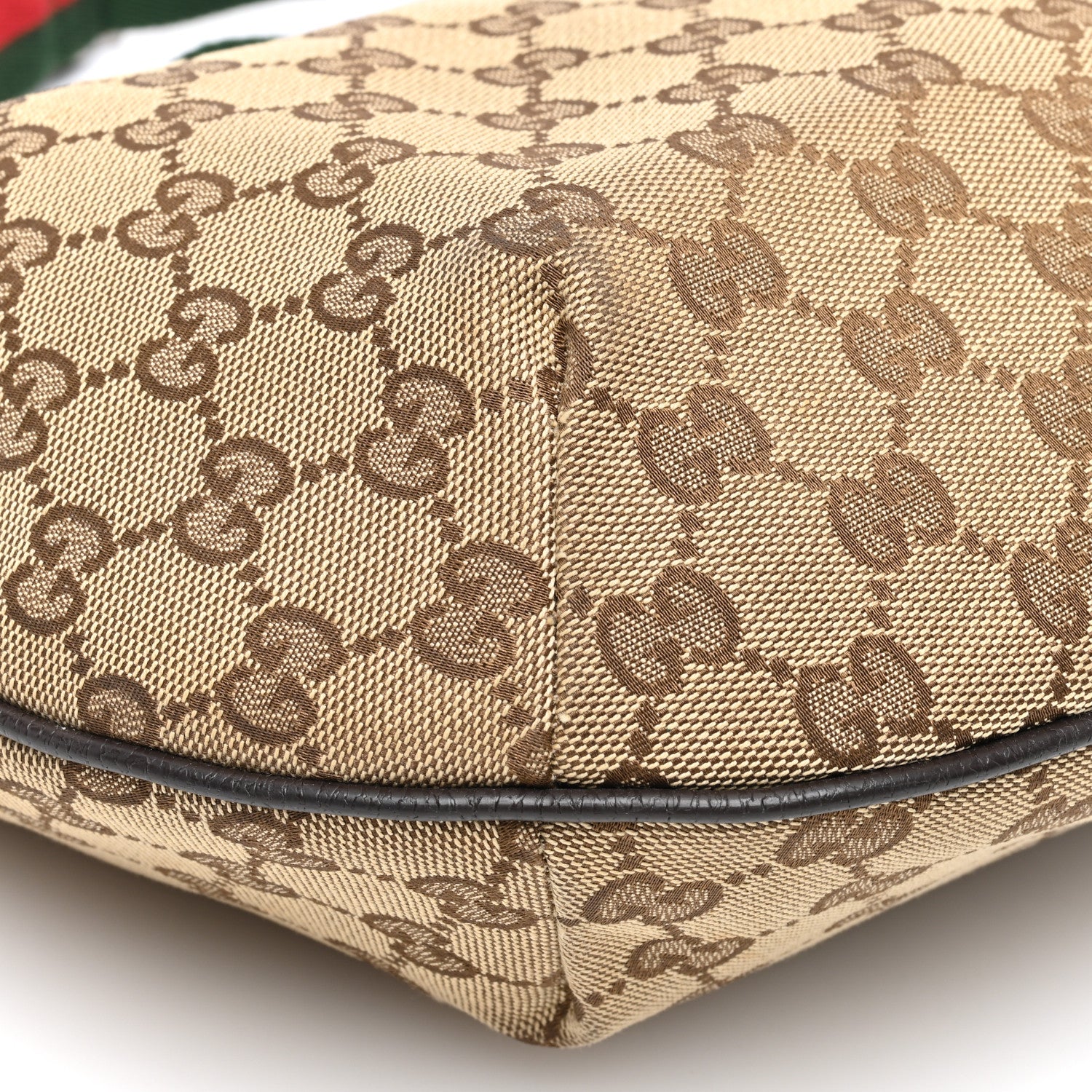 Gucci Monogram Web Medium Half Moon Hobo Dark Brown 9 of 10