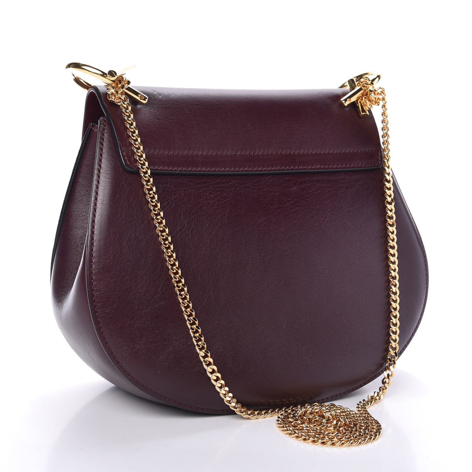 Chloe Suede Smooth Calfskin Drew Shoulder Bag Dark Purple 3 of 10
