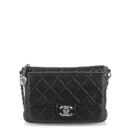 Chanel Lambskin Quilted Mineral Nights Flap Wristlet Black 1 of 7