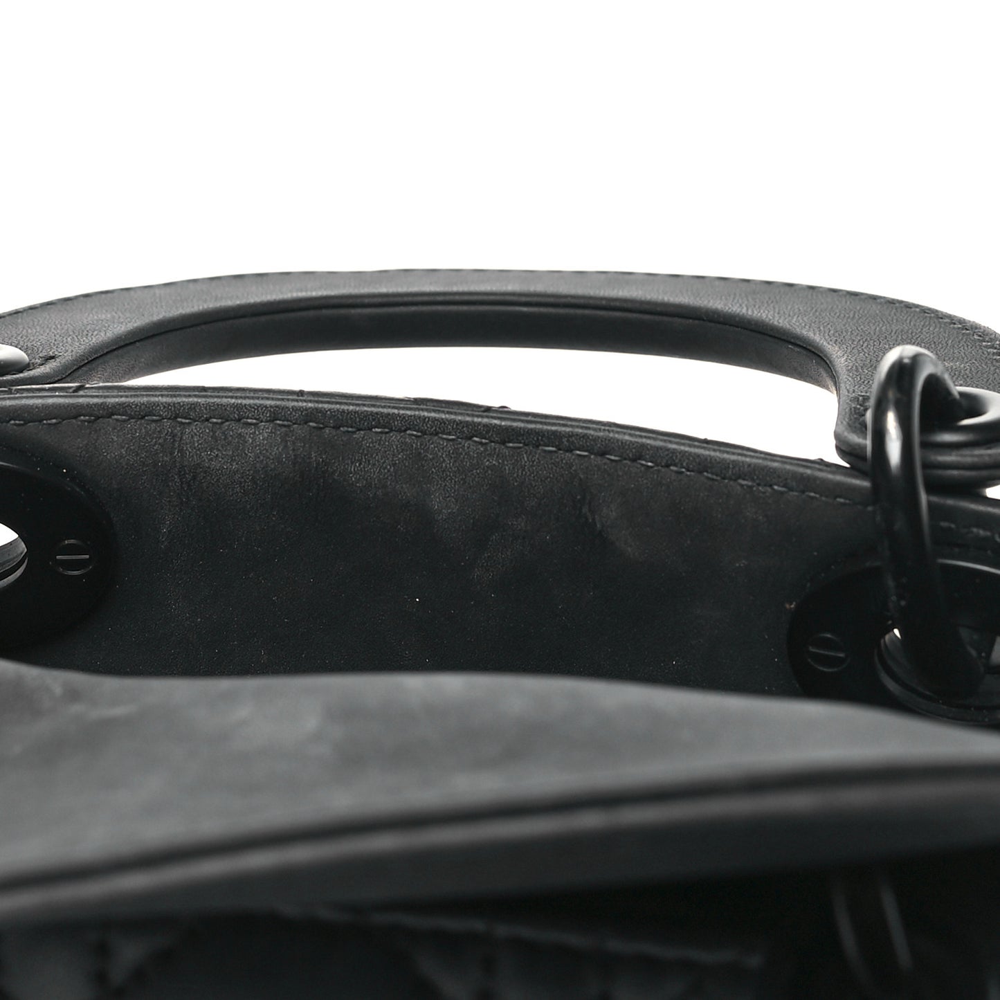 Ultra Matte Calfskin Cannage Mini Lady Dior Black
