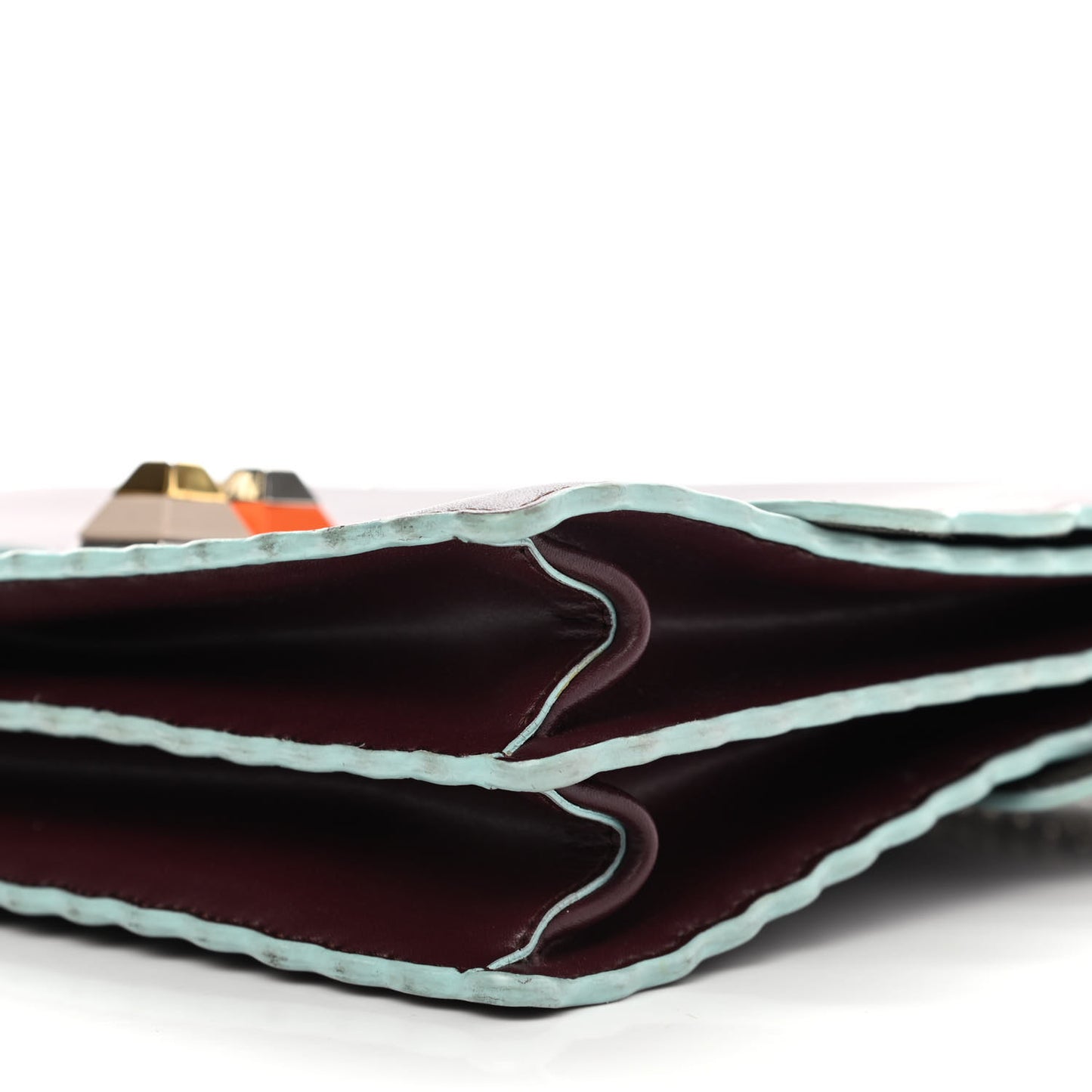 Vitello Liberty Scalloped Studded Kan I Shoulder Bag Bordeaux