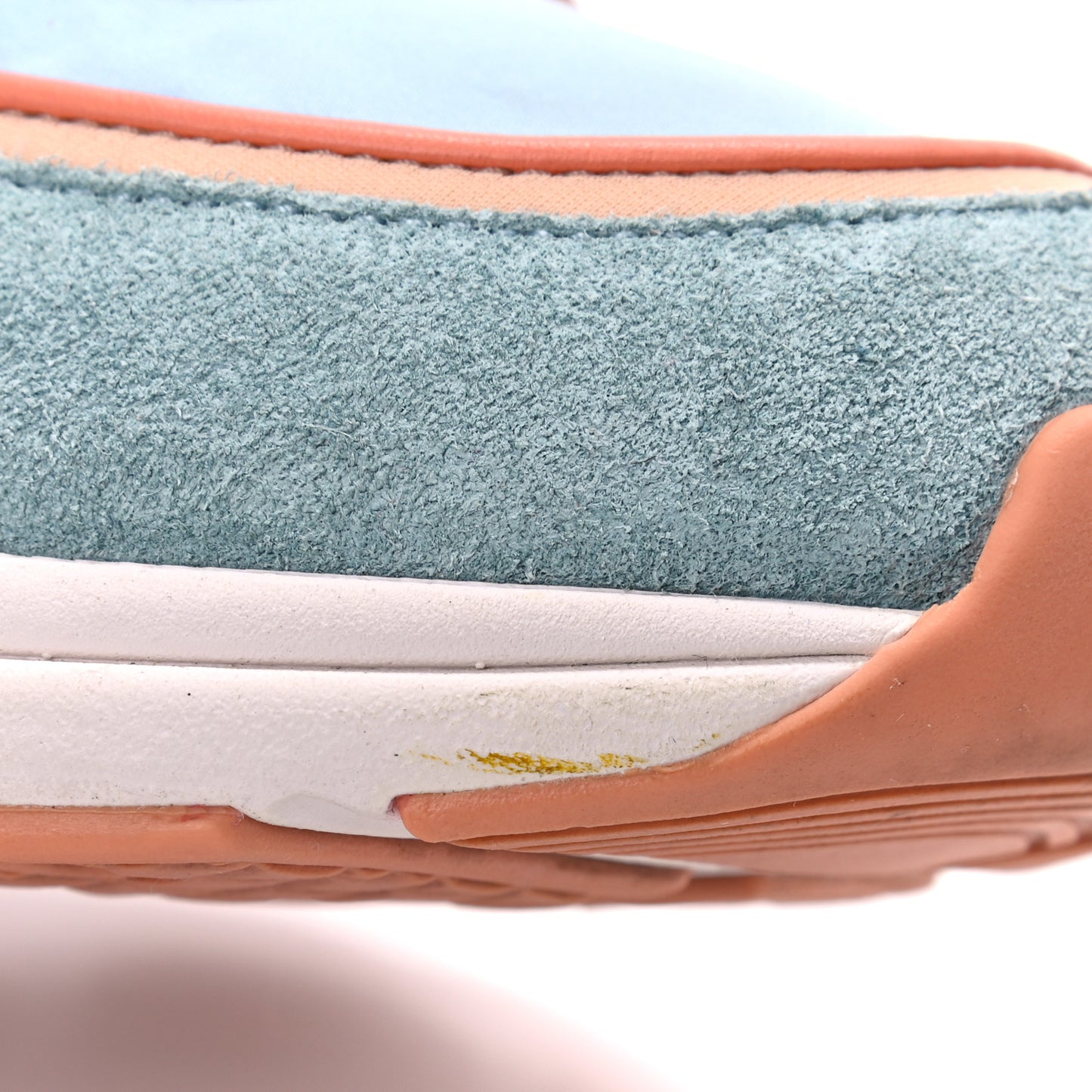 Nylon Lambskin Suede Calfskin CC Sneakers 38.5 Coral Light Blue White