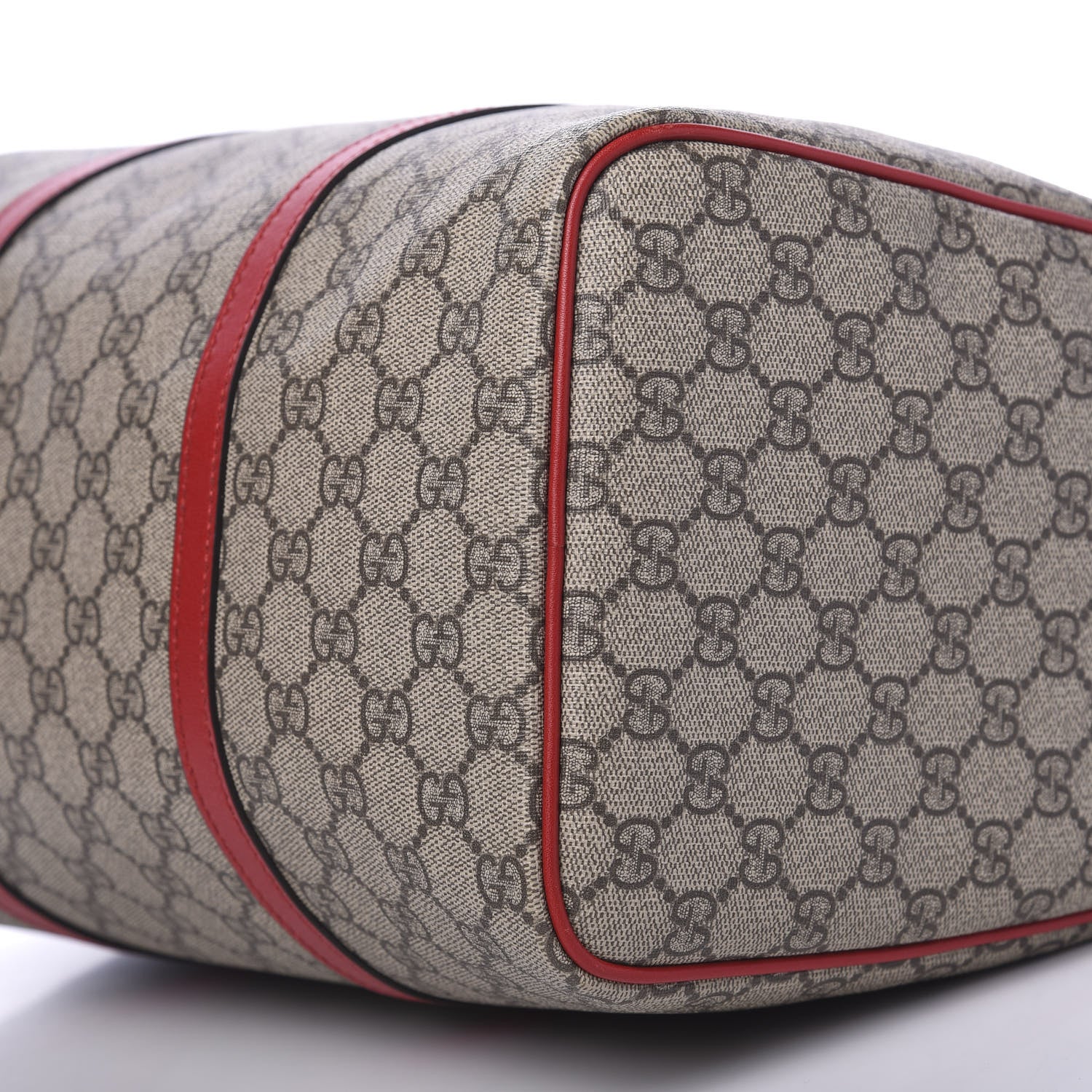 Gucci GG Supreme Monogram Calfskin Medium Nice Boston Beige Ebony Hibiscus Red 10 of 11