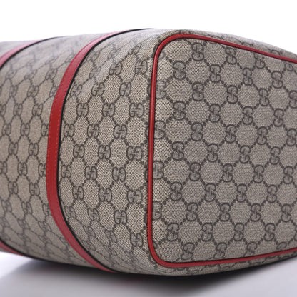 Gucci GG Supreme Monogram Calfskin Medium Nice Boston Beige Ebony Hibiscus Red 10 of 11