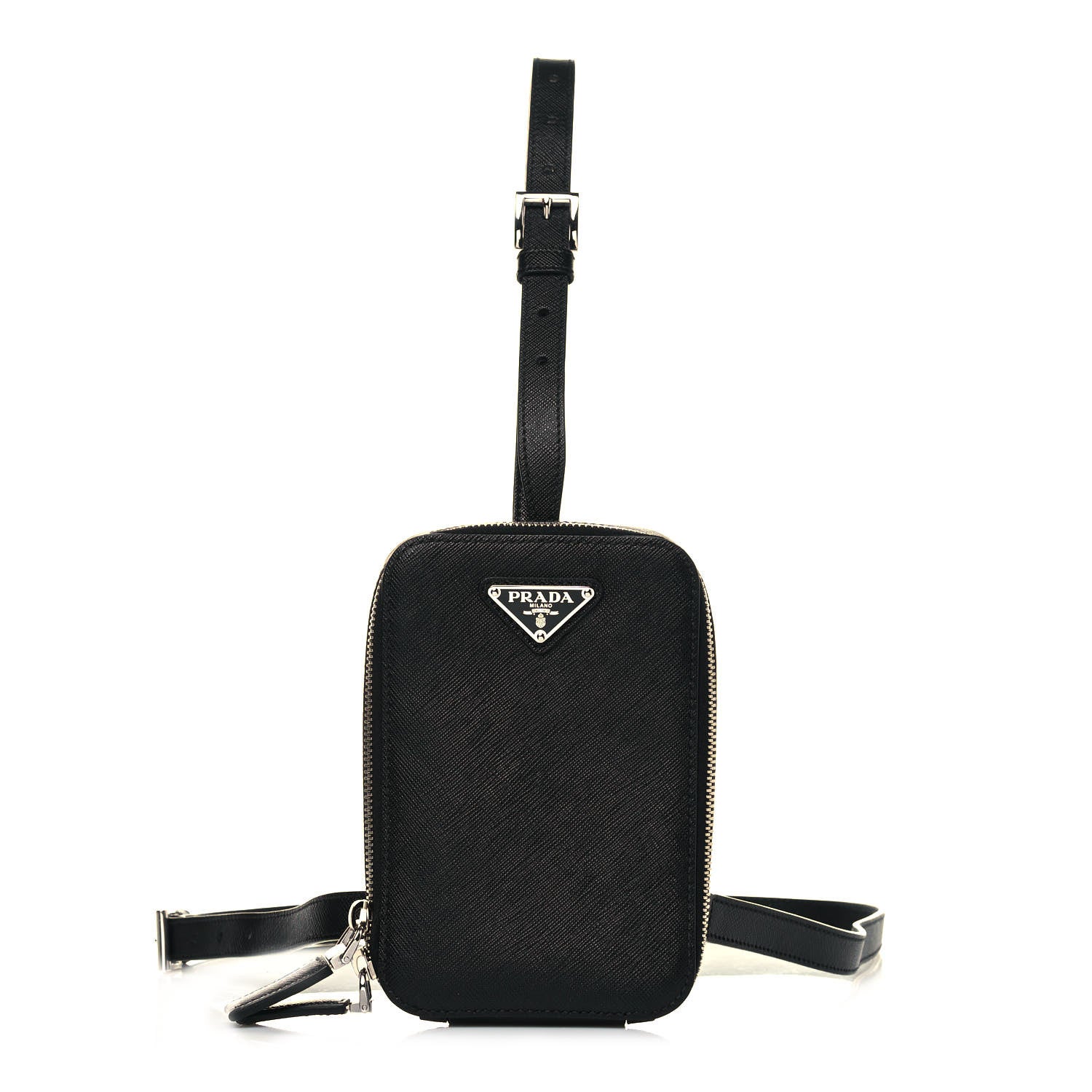Prada Saffiano Harness Crossbody Bag Black 1 of 10