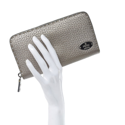 Fendi Cuoio Romano Selleria Zip Around Wallet Peltro 2 of 14
